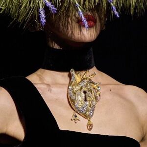 Gold and Silver Heart Pendant Necklace